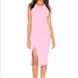 Bardot- backless pink midi with slit